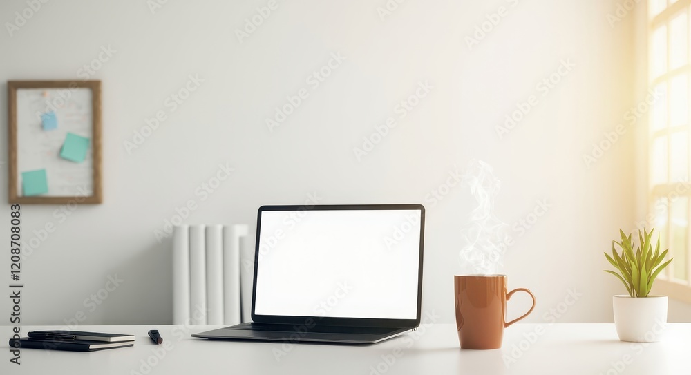 Obraz premium Minimalist Workspace with Creative Touches.