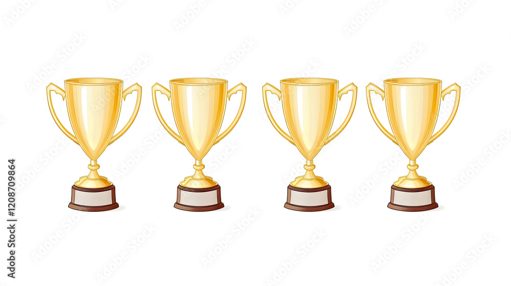 Gold Trophy Cups Collection on a Transparent Background Generative AI Gold Trophy Cups Collection on a Transparent Background Generative AI
