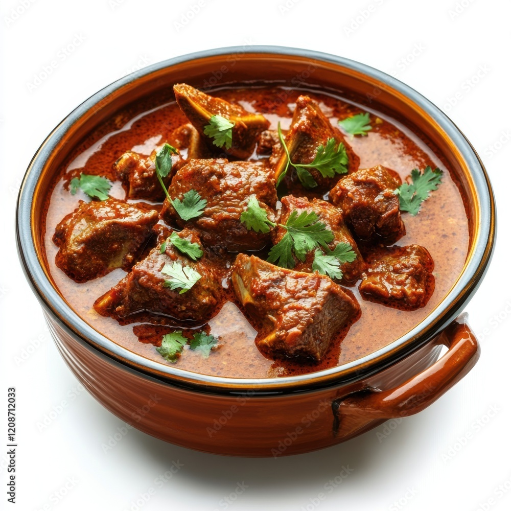 cooked lamb in a red chili and yogurt cooked lamb in a red chili and yogurt