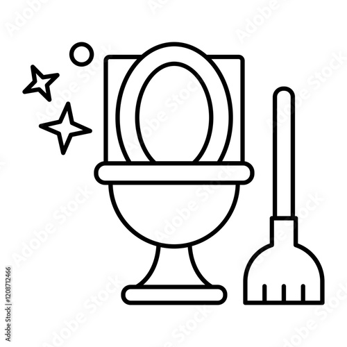 clean toilet outline icon