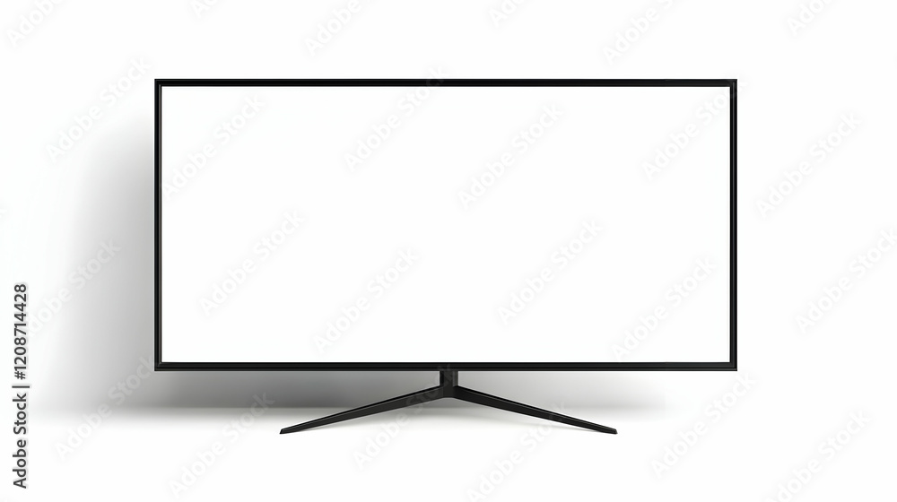 Modern flat-screen monitor on white background; blank screen for mockup; design template Modern flat-screen monitor on white background; blank screen for mockup; design template