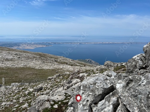 View of the Adriatic Sea and islands from the Premuzic Trail - Northern Velebit National Park, Croatia (Pogled na Jadransko more i otoke sa planinarskog puta Premužićeva staza - NP Sjeverni Velebit) photo