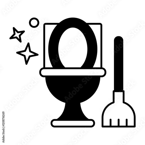 clean toilet black icon