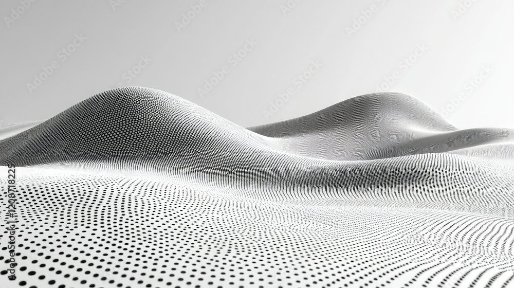 Abstract Black And White Dotted Landscape Abstract Black And White Dotted Landscape
