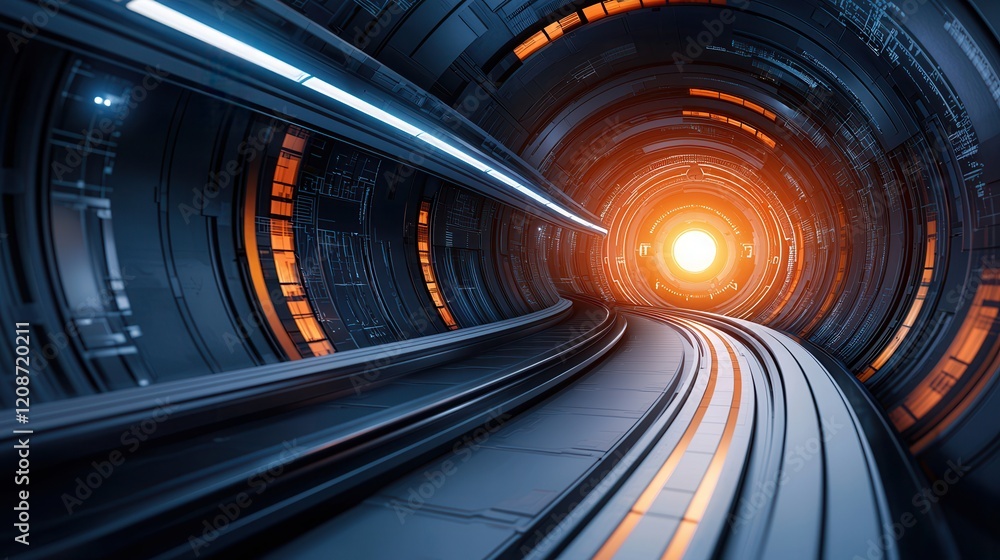 clean energy wind management Concept. Futuristic tunnel with glowing lights and a bright center, suggesting motion and depth. clean energy wind management Concept. Futuristic tunnel with glowing lights and a bright center, suggesting motion and depth.