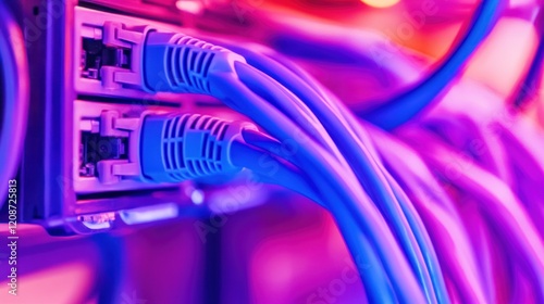 Obraz na płótnie Network Cables in a Server Room