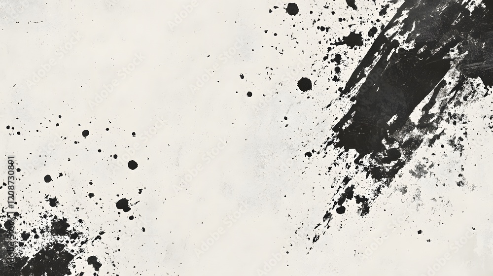 Fototapeta premium Abstract Black Ink Splashes on White Background