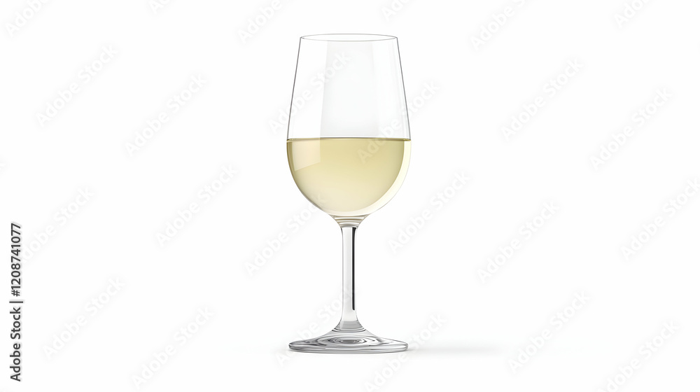 White wine glass, poured, isolated, studio shot, drinks menu White wine glass, poured, isolated, studio shot, drinks menu