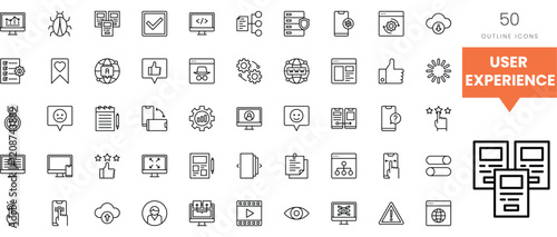 Icon set depicting various user experience concepts in a clean, minimalist design.