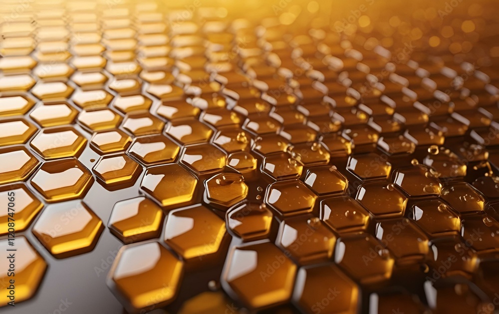 Fototapeta premium Honey and honeycomb background image, cooking, dessert, texture