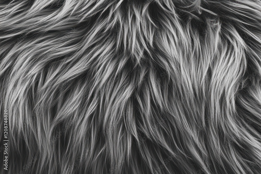 Close-up shot of monochrome fur texture. Ideal for backgrounds, textures, or designs needing a soft, luxurious feel. Close-up shot of monochrome fur texture. Ideal for backgrounds, textures, or designs needing a soft, luxurious feel.