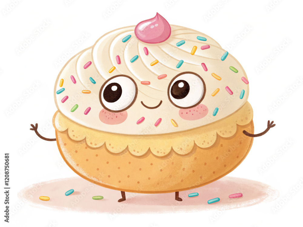 easter bunny with egg. cake, birthday, food, cupcake, sweet, dessert, celebration, vector, pink, cream, illustration, holiday, party, easter, cherry, chocolate, bakery, candy, delicious, icing, decora