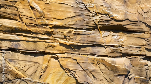 Close-up of a brown shale brick background. photo