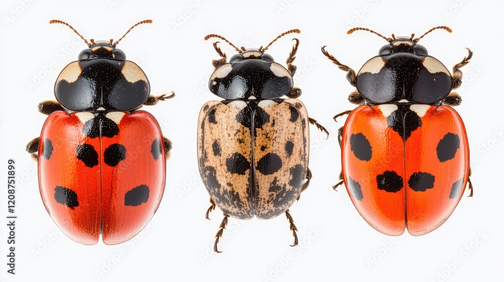 Obraz premium Colorful Ladybugs With Unique Patterns Generative AI