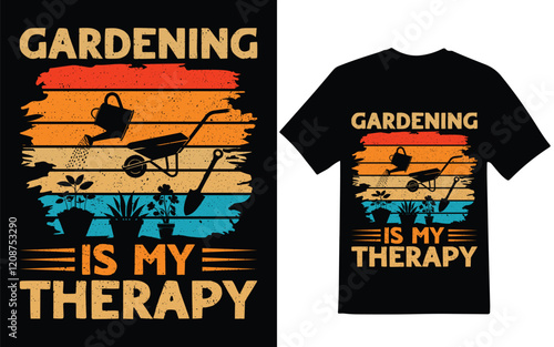 Gardening t-shirt design. Gardening is my therapy t-shirt design and graphic design.