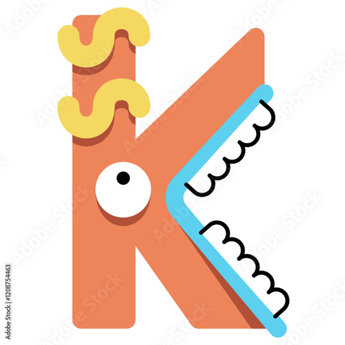 K Alphabet Icon Illustration