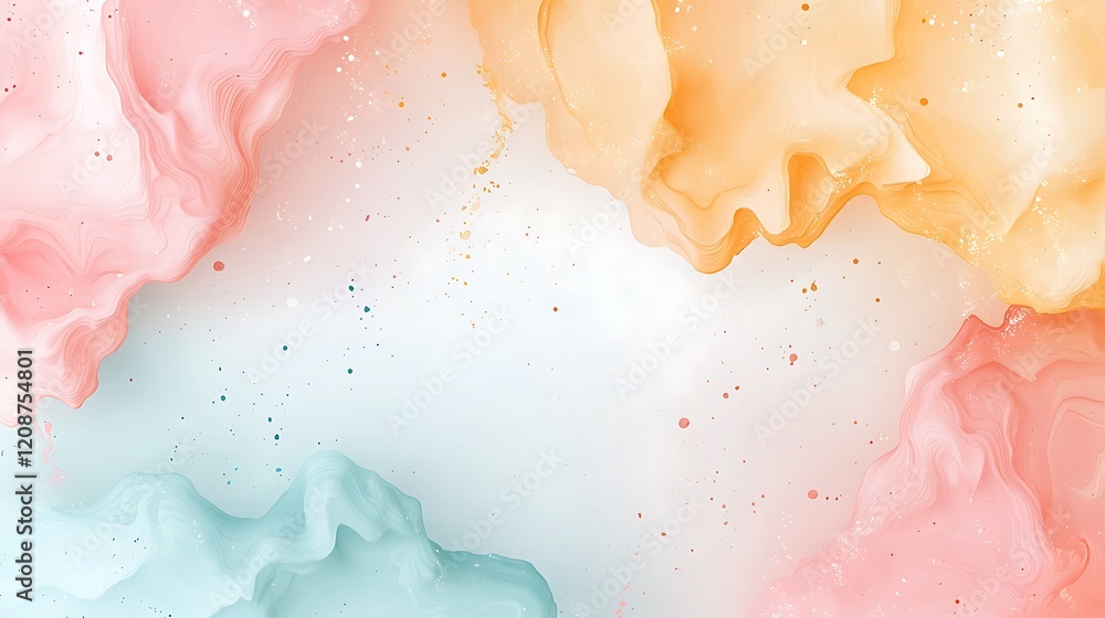 Creative digital space abstract background in pastel colors and fluid art aesthetic