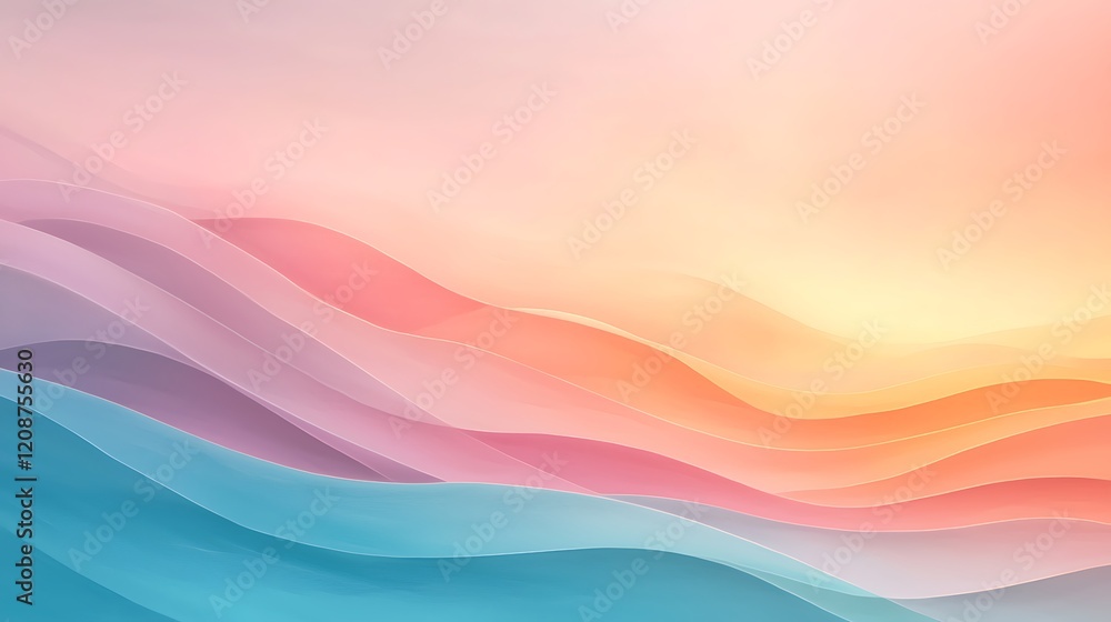 Obraz premium Swirling abstract background in pastel colors digital artwork soft textures calming environment