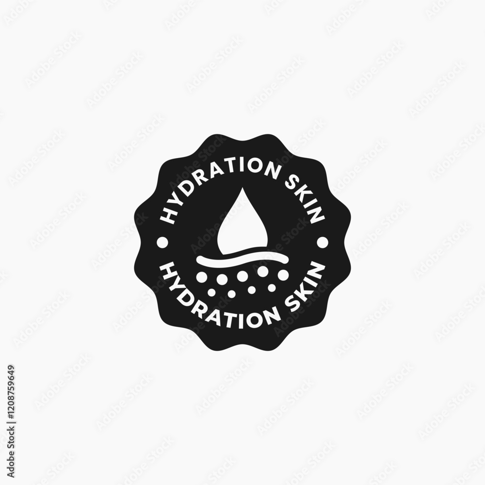 Hydration skin stamp vector isolated. Best Hydration skin icon vector for product packaging design element. Hydration skin sign for packaging design element.