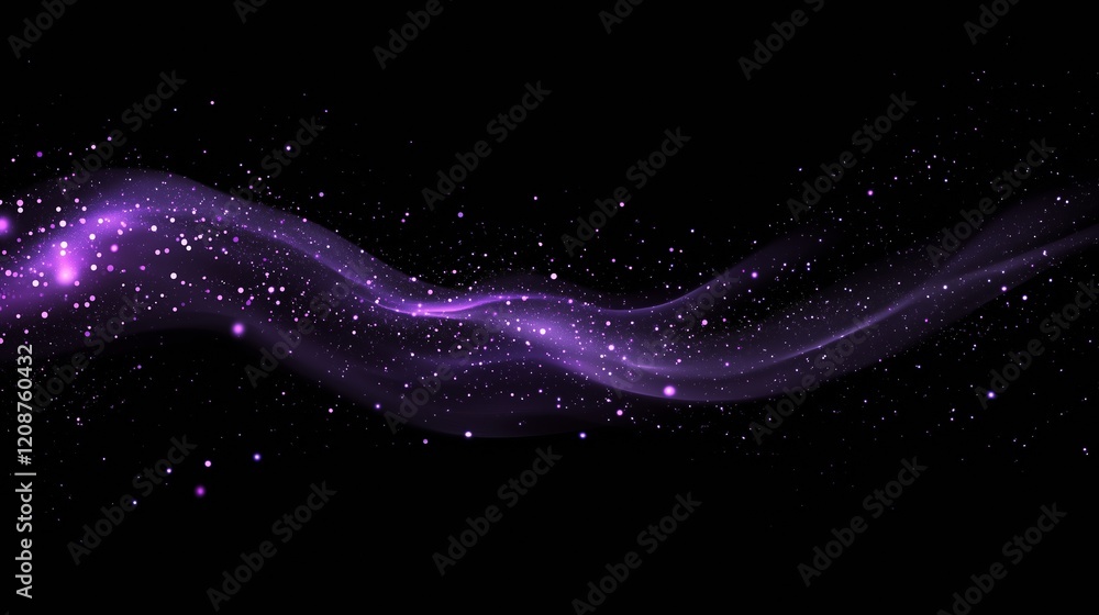 Digital purple particles wave and light abstract background with shining dots stars. Digital purple particles wave and light abstract background with shining dots stars.