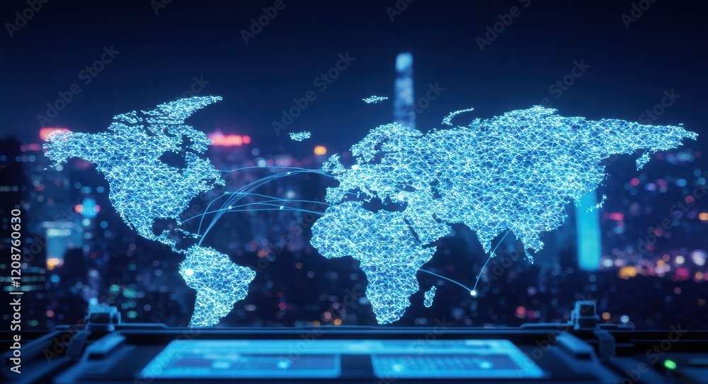 Holographic World Map and Advanced Workspace Visualization. Holographic World Map and Advanced Workspace Visualization.