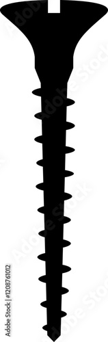 Nuts , screws, rivets, and bolts con. Equipment stainless, fasteners, metal fixation gear black flat vector isolated on transparent background. Building tools construction sign
