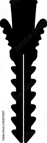 Nuts , screws, rivets, and bolts con. Equipment stainless, fasteners, metal fixation gear black flat vector isolated on transparent background. Building tools construction sign
