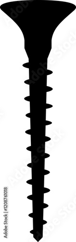 Nuts , screws, rivets, and bolts con. Equipment stainless, fasteners, metal fixation gear black flat vector isolated on transparent background. Building tools construction sign