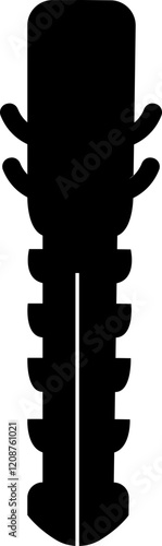 Nuts , screws, rivets, and bolts con. Equipment stainless, fasteners, metal fixation gear black flat vector isolated on transparent background. Building tools construction sign