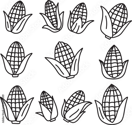 Hand-Drawn Outline of Corn