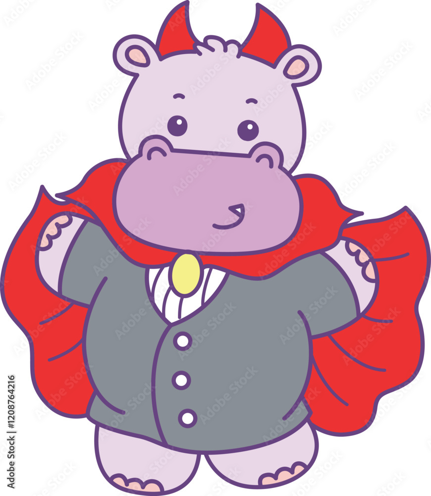 Cute hippo vector icon with Halloween theme. Funny baby hippo animal Halloween illustration.
Cute hippo vector icon with Halloween theme. Funny baby hippo animal Halloween illustration.