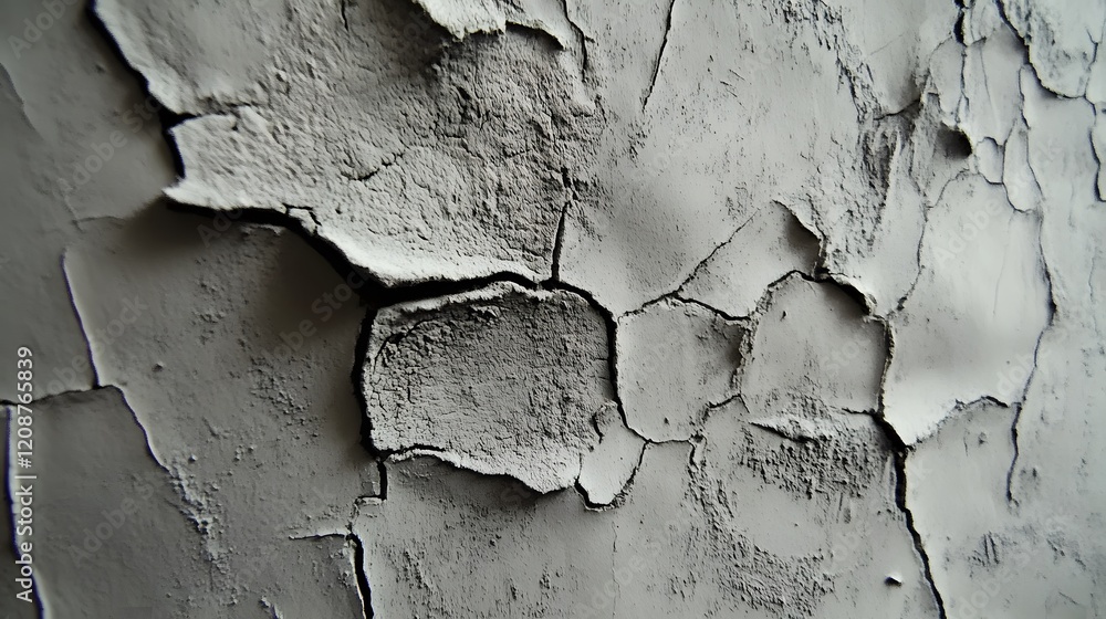Obraz premium Cracked Grey Paint Surface Texture Detail
