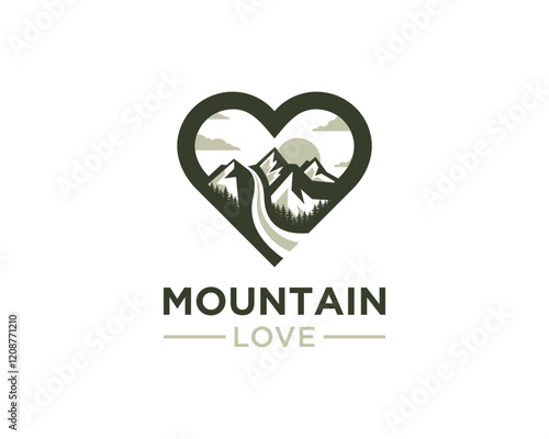 Adventure Mountain love logo