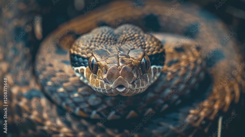Obraz premium Snake in the wild looking forward, AI generated image