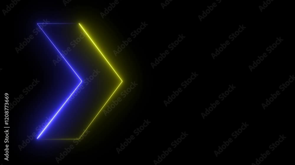 Abstract neon arrow loading animation. Glowing neon arrow pointers on black background .Neon sign Arrows Animation of colorful. Abstract neon arrow loading animation. Glowing neon arrow pointers on black background .Neon sign Arrows Animation of colorful.