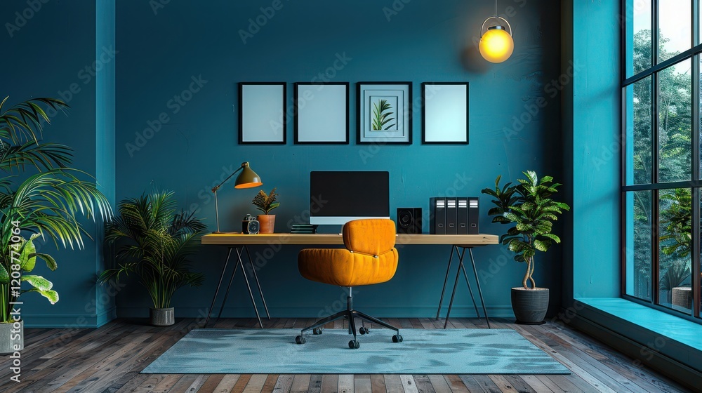 A minimalist home office with a simple desk, ergonomic chair, and neatly organized essential items A minimalist home office with a simple desk, ergonomic chair, and neatly organized essential items