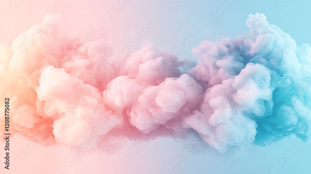 Obraz premium Abstract background with pastel color clouds digital art soft environment artistic viewpoint