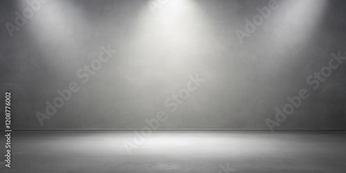 Gray background with soft lighting and shadows, ideal for product presentations ,  shadow, light, spotlight