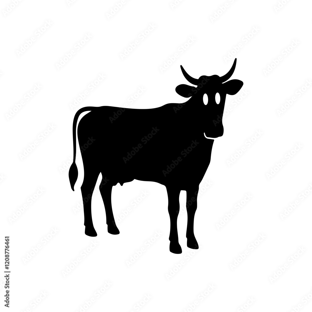 Cow clip art design on plain white transparent isolated background for card, shirt, hoodie, sweatshirt, apparel, card, tag, mug, icon, poster or badge Cow clip art design on plain white transparent isolated background for card, shirt, hoodie, sweatshirt, apparel, card, tag, mug, icon, poster or badge