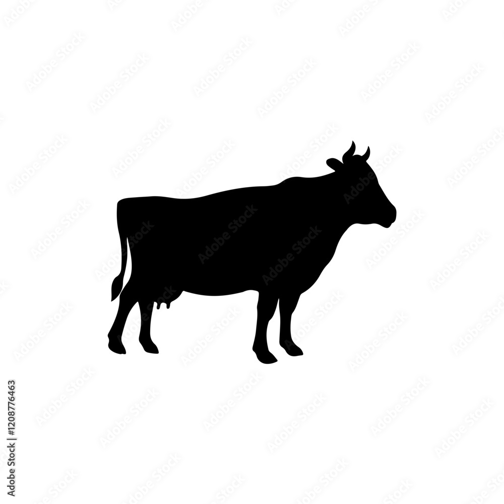 Cow clip art design on plain white transparent isolated background for card, shirt, hoodie, sweatshirt, apparel, card, tag, mug, icon, poster or badge Cow clip art design on plain white transparent isolated background for card, shirt, hoodie, sweatshirt, apparel, card, tag, mug, icon, poster or badge