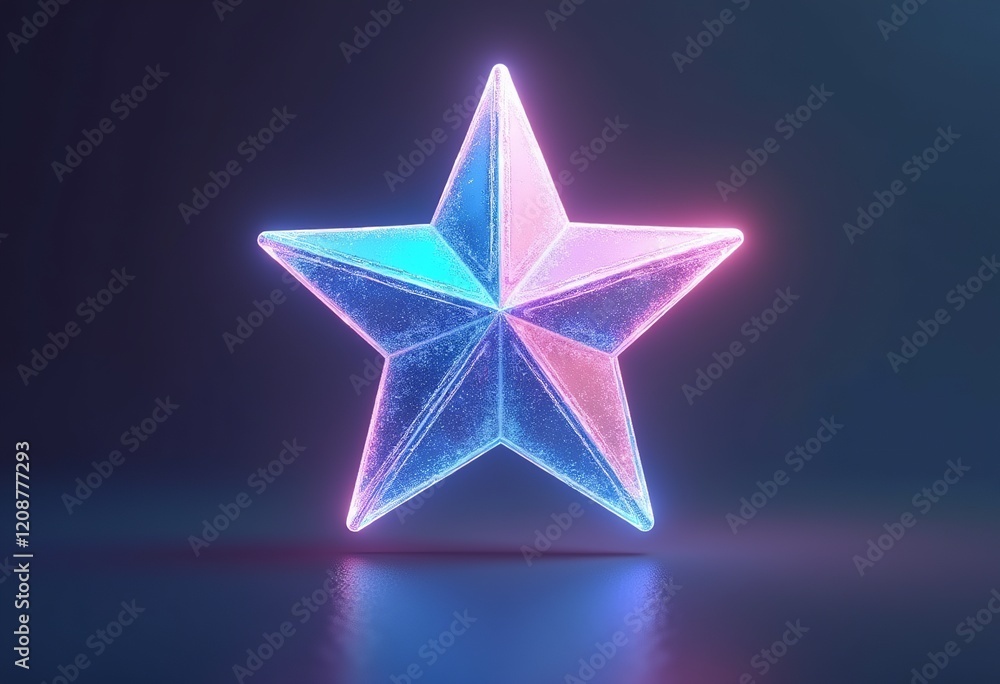 Obraz premium Star Game Icon: Iridescent, Vector, Simple Design, Transparent Background, Isolated, Clean, No Backdrop, Minimalist.