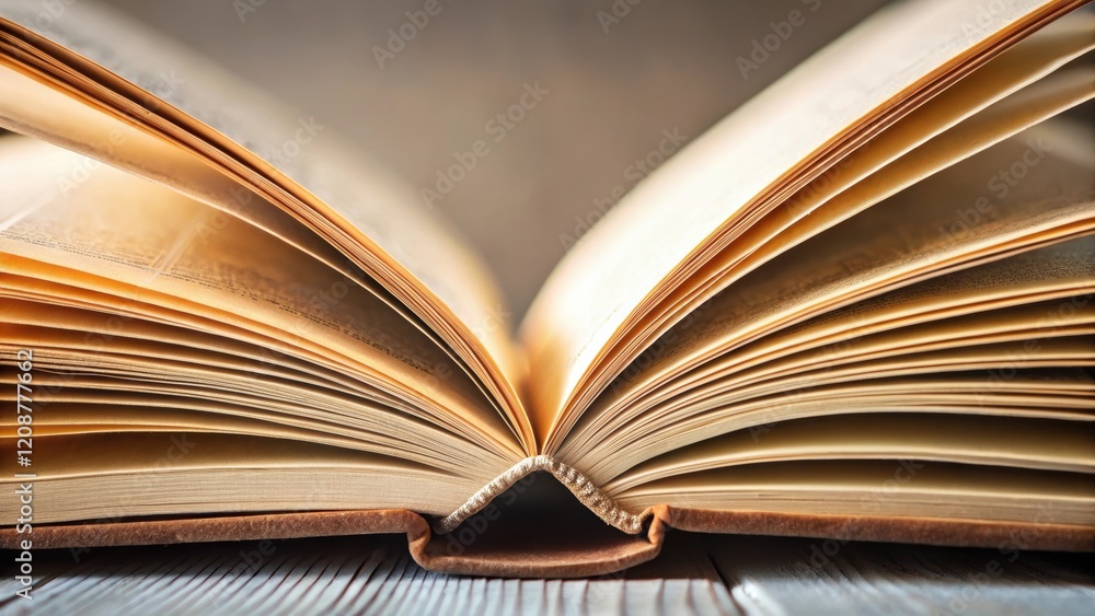 Fototapeta premium Closeup of the textured edges of open book pages , education, reading, studying, close-up, literature, paper, knowledge