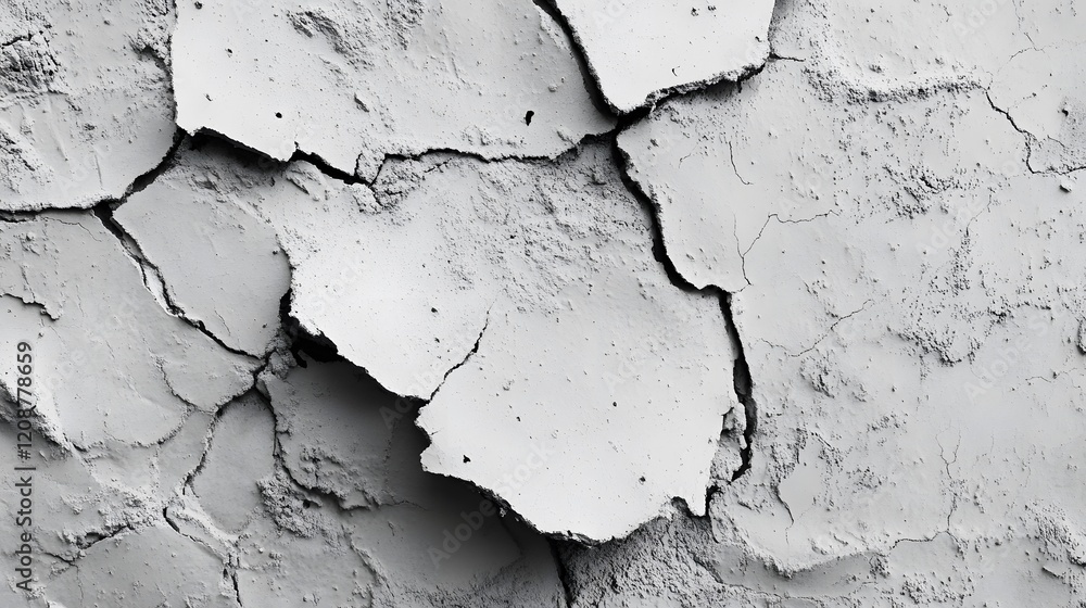 Obraz premium Cracked White Surface Texture Detail Close Up