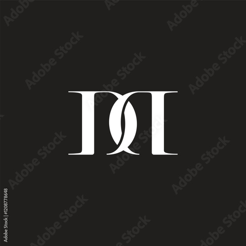letters d m coffee bean shape simple logo vector