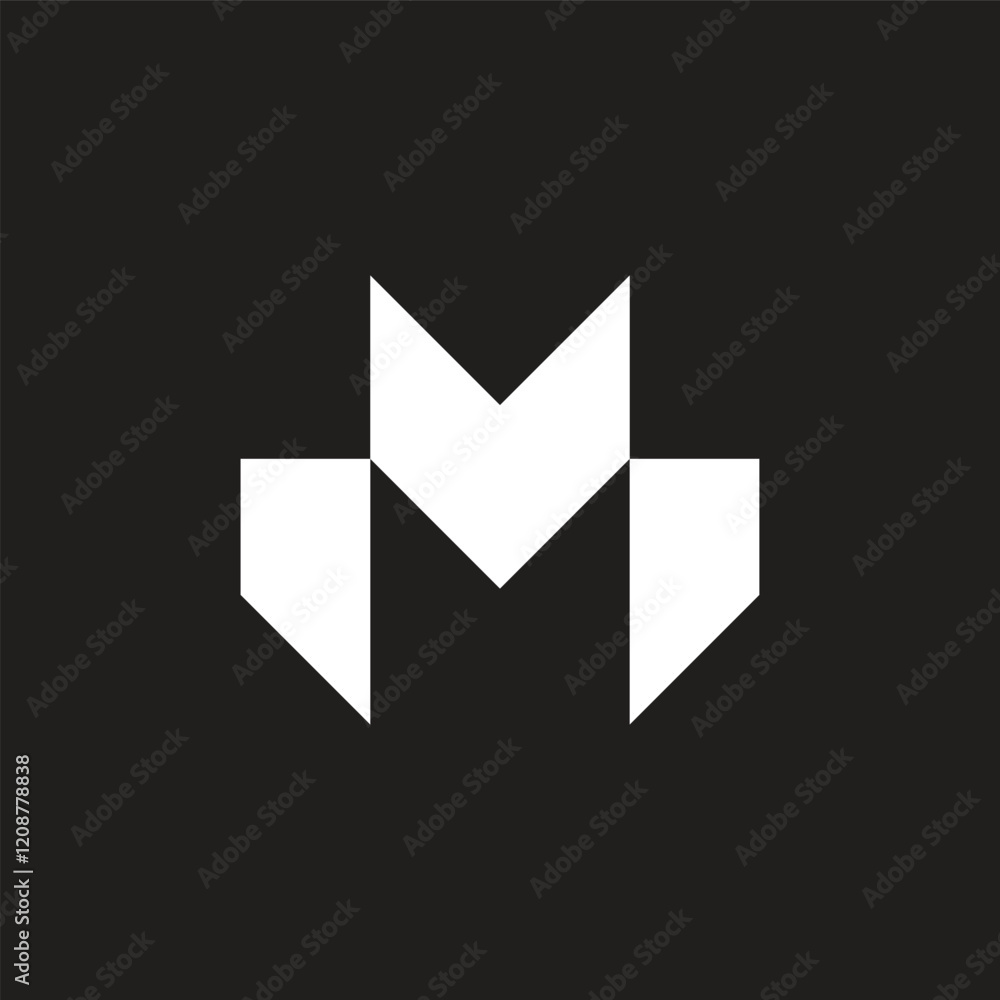 letter m hero white simple logo vector letter m hero white simple logo vector