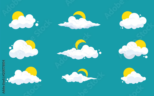 Sky Cloud template vector icon illustration design