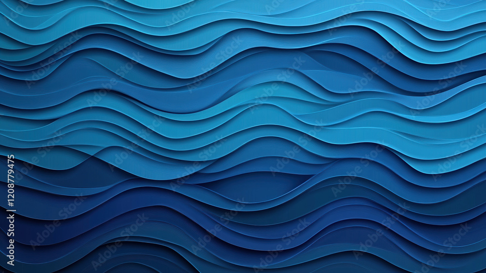 Blue layered wave pattern with intricate design Blue layered wave pattern with intricate design