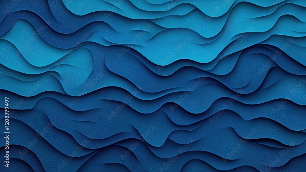 Obraz premium Blue abstract wave pattern with layered texture