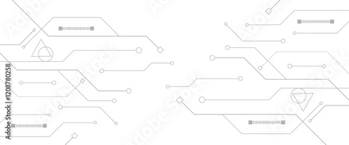 Vector abstract digital technology with line digital technological for web banner background