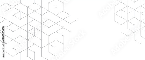 Vector modern technology banner template texture with line connection background